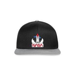 Spreadshirt NASA Space Shuttle Start Grafik Snapback Cap, One Size, Schwarz/Grau von Spreadshirt
