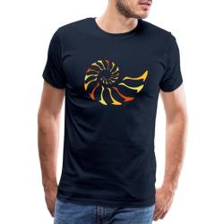 Spreadshirt Nautilus Fibonacci Männer Premium T-Shirt, L, Navy von Spreadshirt