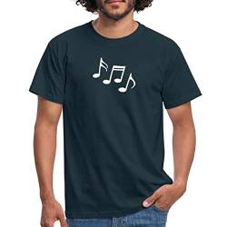 Spreadshirt Noten Musiknoten House Dance Klassik Musik Musiker Männer T-Shirt, 3XL, Navy von Spreadshirt