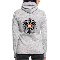 Spreadshirt Österrreich Adler Wappen Frauen Kapuzen-Fleecejacke, M, Hellgrau meliert von Spreadshirt