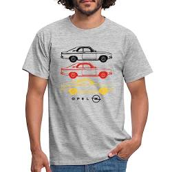 Spreadshirt Opel Manta Design In Schwarz-Rot-Gelb Mit Logo Männer T-Shirt, XXL, Grau meliert von Spreadshirt