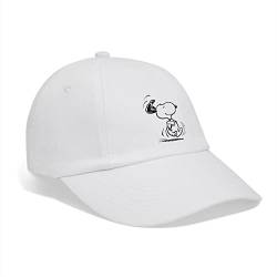 Spreadshirt Peanuts Snoopy Freut Sich Baseballkappe, One Size, Weiß/Weiß von Spreadshirt