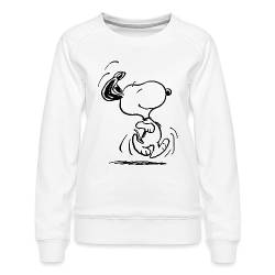 Spreadshirt Peanuts Snoopy Happy Frauen Premium Pullover, L, weiß von Spreadshirt