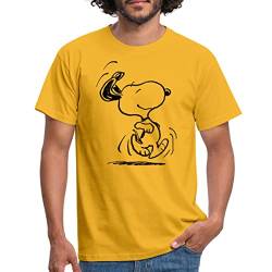 Spreadshirt Peanuts Snoopy Happy Männer T-Shirt, 4XL, Gelb von Spreadshirt