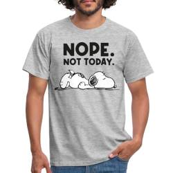 Spreadshirt Peanuts Snoopy Nope Not Today Bürohumor Männer T-Shirt, 3XL, Grau meliert von Spreadshirt