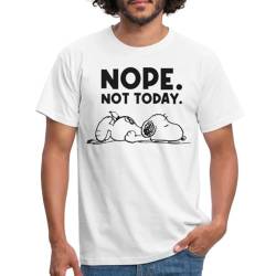 Spreadshirt Peanuts Snoopy Nope Not Today Bürohumor Männer T-Shirt, L, weiß von Spreadshirt