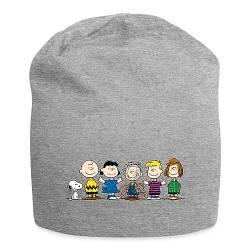 Spreadshirt Peanuts Snoopy Und Seine Freunde Jersey-Beanie, One Size, Grau meliert von Spreadshirt