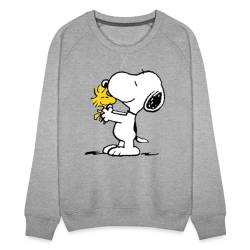 Spreadshirt Peanuts Snoopy Und Woodstock Frauen Premium Pullover, L, Grau meliert von Spreadshirt