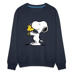 Spreadshirt Peanuts Snoopy Und Woodstock Frauen Premium Pullover, L, Navy von Spreadshirt