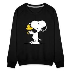 Spreadshirt Peanuts Snoopy Und Woodstock Frauen Premium Pullover, L, Schwarz von Spreadshirt
