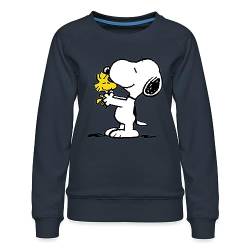 Spreadshirt Peanuts Snoopy Und Woodstock Frauen Premium Pullover, S, Navy von Spreadshirt