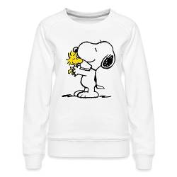 Spreadshirt Peanuts Snoopy Und Woodstock Frauen Premium Pullover, XL, weiß von Spreadshirt