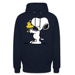 Spreadshirt Peanuts Snoopy Und Woodstock Unisex Hoodie, 3XL, Navy von Spreadshirt