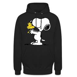 Spreadshirt Peanuts Snoopy Und Woodstock Unisex Hoodie, L, Schwarz von Spreadshirt