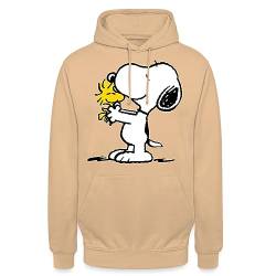 Spreadshirt Peanuts Snoopy Und Woodstock Unisex Hoodie, XL, Beige von Spreadshirt