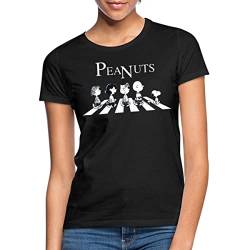 Spreadshirt Peanuts and Friends Abbey Road Frauen T-Shirt, M, Schwarz von Spreadshirt