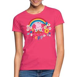 Spreadshirt Peppa Wutz Regenbogen Rainbow Frauen T-Shirt, XL, Azalea von Spreadshirt