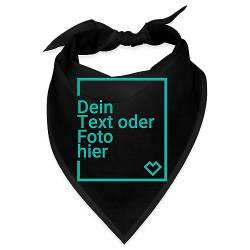 Spreadshirt Personalisierbares Bandana Selbst Gestalten mit Foto und Text Wunschmotiv Bandana, One size, Schwarz von Spreadshirt