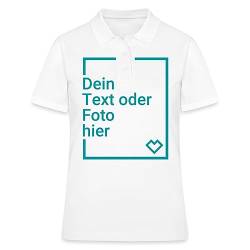 Spreadshirt Personalisierbares Poloshirt Selbst Gestalten mit Foto und Text Wunschmotiv Frauen Poloshirt, XL, weiß von Spreadshirt