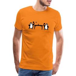 Spreadshirt Pinguin Tischtennis Männer Premium T-Shirt, 3XL, Orange von Spreadshirt