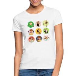 Spreadshirt Pippi Langstrumpf Bilder Von Pippi In Kreisen Frauen T-Shirt, XL, weiß von Spreadshirt