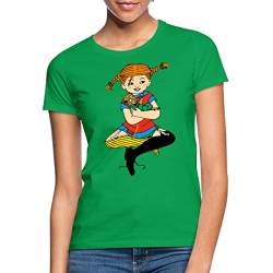 Spreadshirt Pippi Langstrumpf Zusammen Mit Herr Nilsson Frauen T-Shirt, M, Kelly Green von Spreadshirt