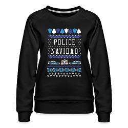 Spreadshirt Police Navidad Ugly Christmas Sweater Frauen Premium Pullover, M, Schwarz von Spreadshirt