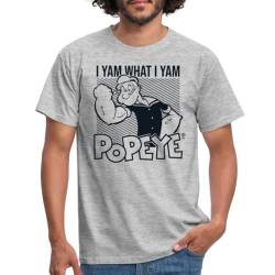 Spreadshirt Popeye I Yam What I Yam Männer T-Shirt, XL, Grau meliert von Spreadshirt