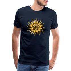 Spreadshirt Psychedelic Sun Psychedelische Sonne Männer Premium T-Shirt, L, Navy von Spreadshirt