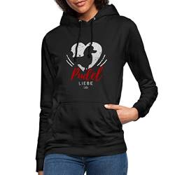 Spreadshirt Pudel Liebe Mit Herz Frauen Hoodie, L, Schwarz von Spreadshirt