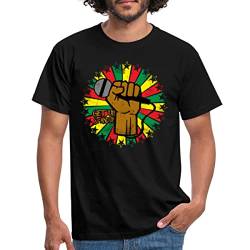 Spreadshirt Reggae Get Up Stand Up Musik Festival Sommer Männer T-Shirt, XXL, Schwarz von Spreadshirt