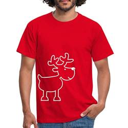 Spreadshirt Rentier Elch Rohe Weihnachten Männer T-Shirt, 3XL, Rot von Spreadshirt