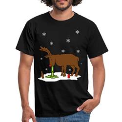 Spreadshirt Rentier Verkatert Weihnachten Ugly Christmas Sweater Männer T-Shirt, 4XL, Schwarz von Spreadshirt