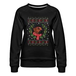 Spreadshirt Rhodesian Ridgeback Hund Ugly Christmas Frauen Premium Pullover, XL, Schwarz von Spreadshirt