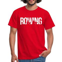 Spreadshirt Rowing Rudern Boot Wassersport Männer T-Shirt, M, Rot von Spreadshirt