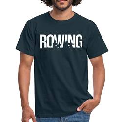 Spreadshirt Rowing Rudern Boot Wassersport Männer T-Shirt, S, Navy von Spreadshirt