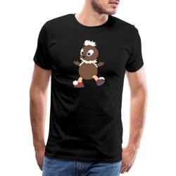 Spreadshirt Sandmännchen Und Seine Freunde Pittiplatsch Männer Premium T-Shirt, L, Schwarz von Spreadshirt