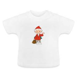 Spreadshirt Sandmännchen Winkt Sandmann Merch Baby Bio-T-Shirt mit Rundhals, 18-24 Monate, weiß von Spreadshirt