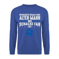 Spreadshirt Schalke Fan Alter Mann Fußball Geschenk Gelsenkirchen Unisex Pullover, L, Royalblau von Spreadshirt