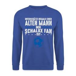 Spreadshirt Schalke Fan Alter Mann Fußball Geschenk Gelsenkirchen Unisex Pullover, XL, Royalblau von Spreadshirt