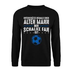 Spreadshirt Schalke Fan Alter Mann Fußball Geschenk Gelsenkirchen Unisex Pullover, XL, Schwarz von Spreadshirt