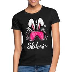 Spreadshirt Schneehase Skibrillen Design Frauen T-Shirt, XXL, Schwarz von Spreadshirt