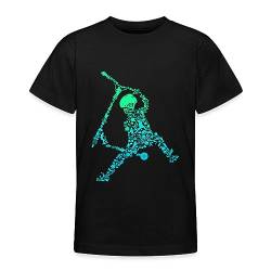 Spreadshirt Scooter Roller Stunt Freestyle Mit Helm Teenager T-Shirt, 134/146 (9-11 Jahre), Schwarz von Spreadshirt