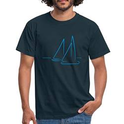 Spreadshirt Segeln Segelboote Meer Männer T-Shirt, XXL, Navy von Spreadshirt