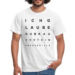 Spreadshirt Sehtest Neue Brille Männer T-Shirt, M, weiß von Spreadshirt