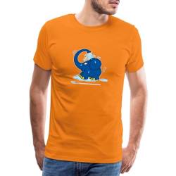 Spreadshirt Sendung Mit Der Maus Kleiner Elefant Dusche Männer Premium T-Shirt, 4XL, Orange von Spreadshirt