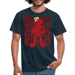 Spreadshirt Sesamstraße Elmo Pose Männer T-Shirt, XL, Navy von Spreadshirt