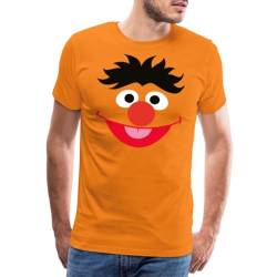 Spreadshirt Sesamstraße Ernie Kostüm Gesicht Männer Premium T-Shirt, XXL, Orange von Spreadshirt