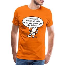 Spreadshirt Sheepworld - Feuerwerk Männer Premium T-Shirt, 4XL, Orange von Spreadshirt