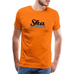 Spreadshirt Ska Karo Männer Premium T-Shirt, L, Orange von Spreadshirt